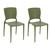 Conjunto 2 Cadeiras de Plástico Polipropileno e Fibra de Vidro Safira - Tramontina Verde Oliva 92048/027