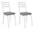 Conjunto 2 Cadeiras Europa 141 Branco Liso - Artefamol Branco Assento Cinza Grafiato