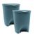 Conjunto 2 Lixeiras de chão com Pedal 7,5L para Banheiro Cozinha Casa Plástico Cores Azul Branco Marrom Preto Verde Vermelho Rosa Usual Utilidade Azul