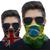 Conjunto 2 Mascaras Lavável para usar Como Bandana Lenço Proteção UV e Térmica com estampa Boca Brasil Inglaterra