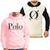 Conjunto 2 Moletom Masculino Feminino Polo e Logo Capuz Bem Quentinho Bolso na Frente Polo efect rosa, Polo logo raglan