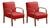 Conjunto 2 Poltronas Anita Cadeiras Decorativas Recepção, Varanda Suede Vermelho 100