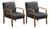 Conjunto 2 Poltronas Anita Cadeiras Decorativas Recepção, Varanda Suede Cinza Grafite 220