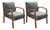 Conjunto 2 Poltronas Anita Cadeiras Decorativas Recepção, Varanda Linho Cinza 320