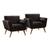 Conjunto - 2 Poltronas Lise Luxo Madeira Maciça Castellar Corino Preto