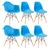 Conjunto 2 x cadeiras Eames DAW com braços + 4 cadeiras Eiffel DSW Azul-céu