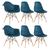 Conjunto 2 x cadeiras Eames DAW com braços + 4 cadeiras Eiffel DSW Azul-petróleo