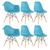 Conjunto 2 x cadeiras Eames DAW com braços + 4 cadeiras Eiffel DSW Azul-Tiffany