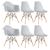 Conjunto 2 x cadeiras Eames DAW com braços + 4 cadeiras Eiffel DSW Cinza-claro