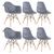 Conjunto 2 x cadeiras Eames DAW com braços + 4 cadeiras Eiffel DSW Cinza-escuro