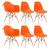 Conjunto 2 x cadeiras Eames DAW com braços + 4 cadeiras Eiffel DSW Laranja