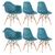 Conjunto 2 x cadeiras Eames DAW com braços + 4 cadeiras Eiffel DSW Turquesa