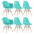 Conjunto 2 x cadeiras Eames DAW com braços + 4 cadeiras Eiffel DSW Verde Tiffany