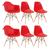 Conjunto 2 x cadeiras Eames DAW com braços + 4 cadeiras Eiffel DSW Vermelho