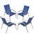 Conjunto 4 Cadeiras Alumínio Área Externa Fortaleza Fibra Sintética Artesanal Azul