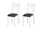 Conjunto 4 Cadeiras América 023 Branco Liso - Artefamol Branco Liso -Assento Sintético Preto-Floral