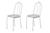 Conjunto 4 Cadeiras América 050 Branco Liso - Artefamol Branco Liso -Assento Sintético Cinza-Linho