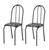 Conjunto 4 Cadeiras América 050 Cromo Preto - Artefamol Cromo Preto -Assento Sintético Preto-Floral