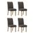Conjunto 4 Cadeiras Bella - Móveis Henn Nature/Veludo Marrom Expresso