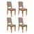 Conjunto 4 Cadeiras Carol Ipê/Marrom - PR Móveis Marrom