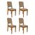 Conjunto 4 Cadeiras Carol Ipê/Marrom Rosê - PR Móveis Marrom Rosê