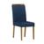 Conjunto 4 Cadeiras Caroline Imbuia Veludo Jacquard Imbuia Assento Azul JA04
