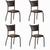 Conjunto 4 Cadeiras de Jantar Pés Café MD05 Mais Decor Couríssimo Marrom/Argila