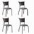 Conjunto 4 Cadeiras de Jantar Pés Café MD05 Mais Decor Linho Cinza/Argila