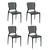 Conjunto 4 Cadeiras de Plástico com Encosto Vazado Horizontal Sofia - Tramontina Preto 92237/009