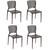 Conjunto 4 Cadeiras de Plástico com Encosto Vazado Horizontal Sofia - Tramontina Marrom 92237/109