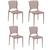 Conjunto 4 Cadeiras de Plástico com Encosto Vazado Horizontal Sofia - Tramontina Camurça 92237/310