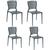 Conjunto 4 Cadeiras de Plástico com Encosto Vazado Horizontal Sofia - Tramontina Grafite 92237/007