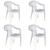Conjunto 4 Cadeiras de Plástico para Bar Polipropileno ECO Iguape - Tramontina Branco  92221/010