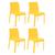 Conjunto 4 Cadeiras de Plástico Polipropileno Brilho Alice Summa - Tramontina Amarela 92037/000