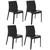 Conjunto 4 Cadeiras de Plástico Polipropileno Brilho Alice Summa - Tramontina Preto 92037/009