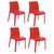 Conjunto 4 Cadeiras de Plástico Polipropileno Brilho Alice Summa - Tramontina Vermelho 92037/040