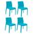 Conjunto 4 Cadeiras de Plástico Polipropileno Brilho Alice Summa - Tramontina Azul 92037/070