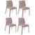 Conjunto 4 Cadeiras de Plástico Polipropileno Brilho Alice Summa - Tramontina Camurça 92037/210