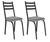 Conjunto 4 Cadeiras Europa 141 Preto Fosco - Artefamol Preto Fosco -Assento Sintético Cinza-Grafiato