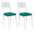 Conjunto 4 Cadeiras Europa 151 Branco Liso - Artefamol Branco Liso -Assento Sintético Azul Turquesa-Liso