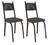Conjunto 4 Cadeiras Europa 151 Preto Fosco - Artefamol Preto Fosco -Assento Sintético Marrom Tabaco-Tecelão Cacau