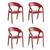 Conjunto 4 Cadeiras Glass Plus Vermelho