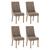 Conjunto 4 Cadeiras Ivy - Móveis Henn Nature/Corano Bege/Cacao