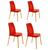 Conjunto 4 Cadeiras Plástica Vanda com Pernas de Alumínio Linheiro - Tramontina Vermelho 92053/540