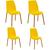 Conjunto 4 Cadeiras Plástica Vanda com Pernas de Alumínio Linheiro - Tramontina Amarelo 92053/500