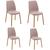 Conjunto 4 Cadeiras Plástica Vanda com Pernas de Alumínio Linheiro - Tramontina Camurça 92053/521