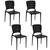 Conjunto 4 Cadeiras Tramontina Safira Summa em Polipropileno e Fibra de Vidro Preta PRETA