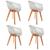 Conjunto 4 Cadeiras Web Empório Tiffany Wood Branca Branco