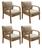 Conjunto 4 Poltronas Decorativa Anita Kit Cadeiras Sala Recepção Linho Marrom 150