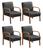 Conjunto 4 Poltronas Decorativa Anita Kit Cadeiras Sala Recepção Suede Cinza Grafite 220